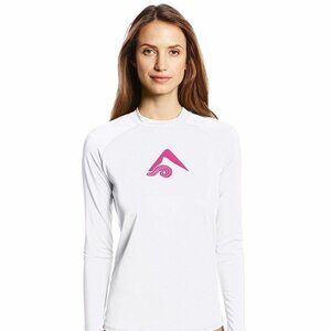 Kanu Surf Women's Keri Long Sleeve UPF 50+ Rash Guard, White